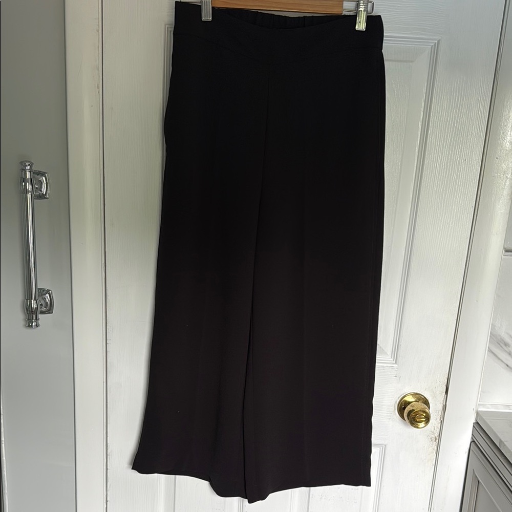 Madewell Black Wide-Leg Crop Pants